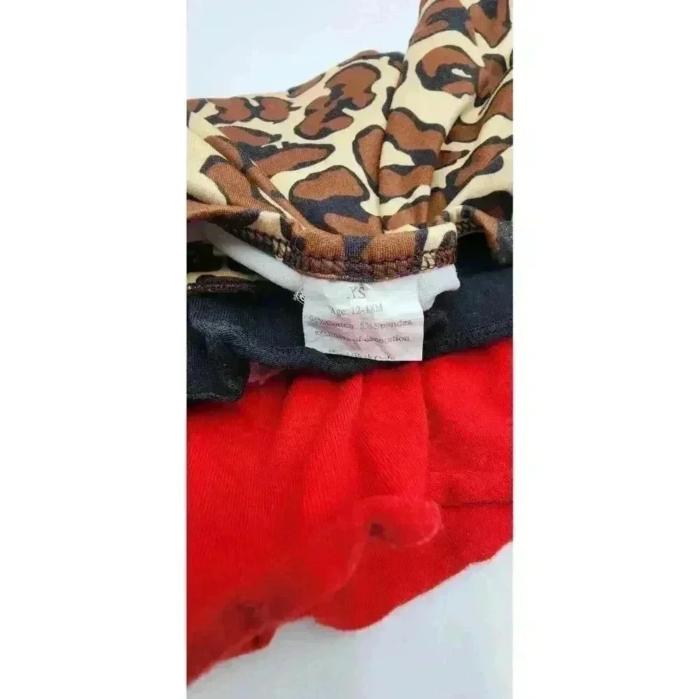 Boutique Girl's Size 12-18M Red, Black, and Animal Print Santa Ruffle Outfit
